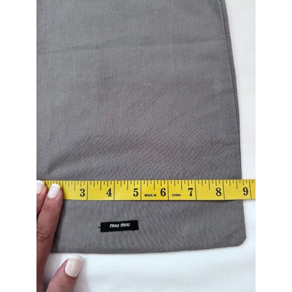 MIU MIU Dust Bag Storage Cover Pouch Drawstring Gray 14" x 8.5" - Picture 3 of 8